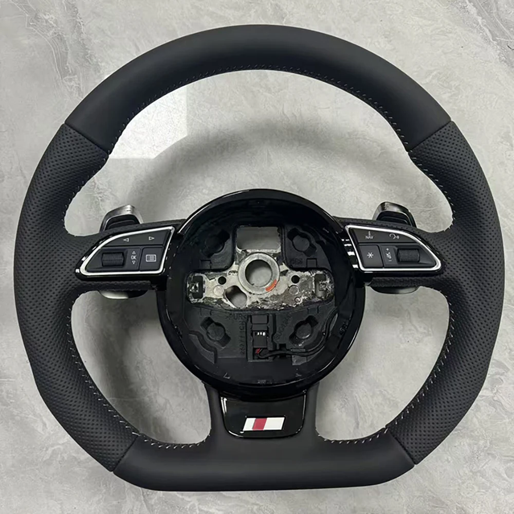 For Audi A3 8V MultiFunction White Stitching Steering Wheel S/ RS LOGO With Button Assembly