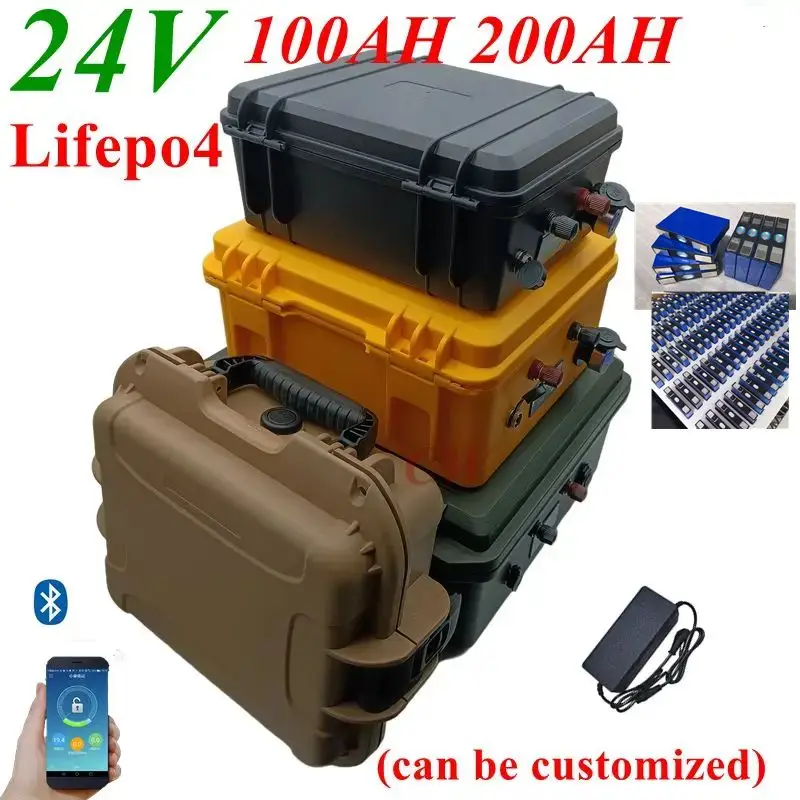 

24V 100AH 120AH 150AH 200AH LiFePO4 Battery 24V lifepo4 battery 24v lithium battery Lithium iron phosphate battery with Charger