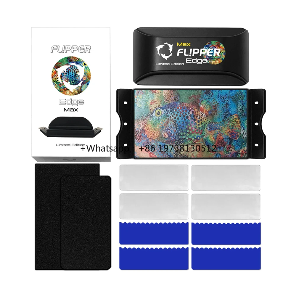 Edge Limited Edition Max Tang Puffer Glass Acrylic Fish Tank 2 in 1 Floating Magnetic Aquarium Algae Cleaner with Dual Blades