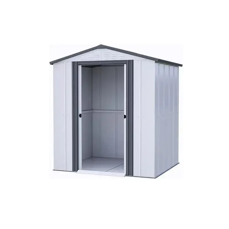 , Weather-Resistant Metal Tool Shed for Garden, Backyard 9.5x6.4 FT Outdoor Steel Storage Shed Lockable Doors with Floor