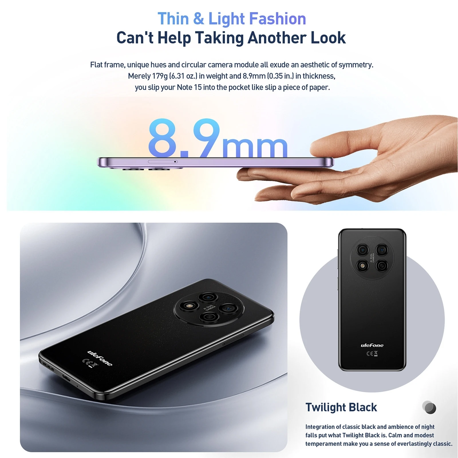 Imagem -03 - Ulefone-nota 15 Smartphone Android 12 go Telefone 622 Tela Ips Mt6580 Quad Core 2gb Mais 32gb Face id Celulares Desbloqueados 3g Telefone Celular