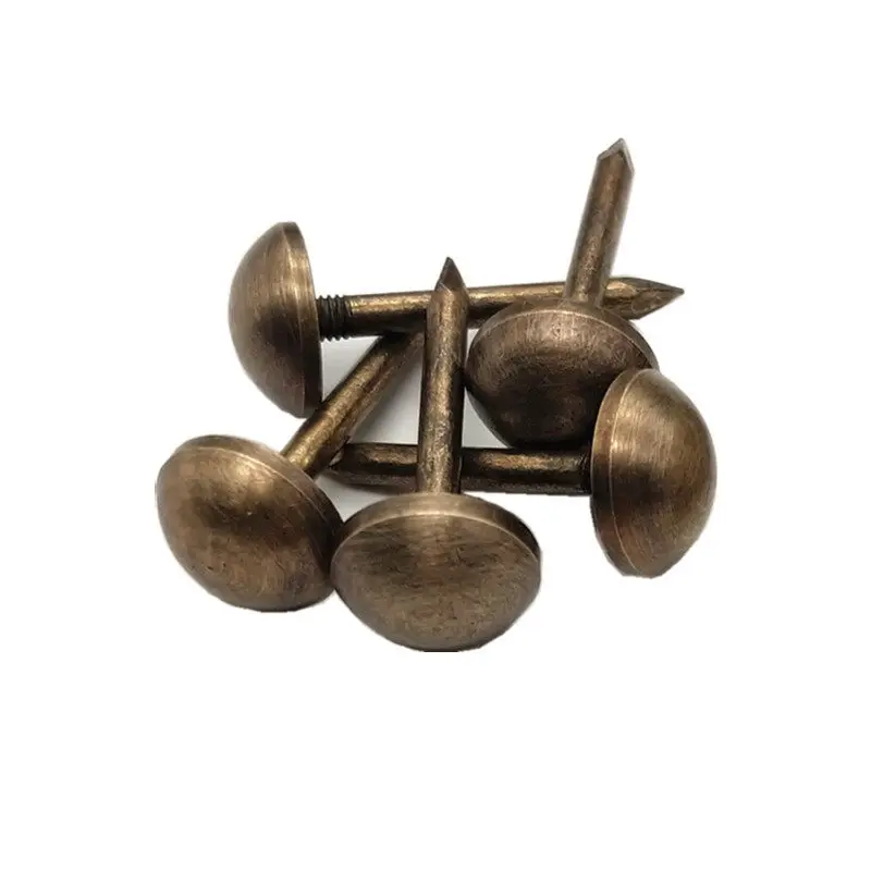 

Antique retro pure copper nails, copper hat nails, round nails, solid rivets