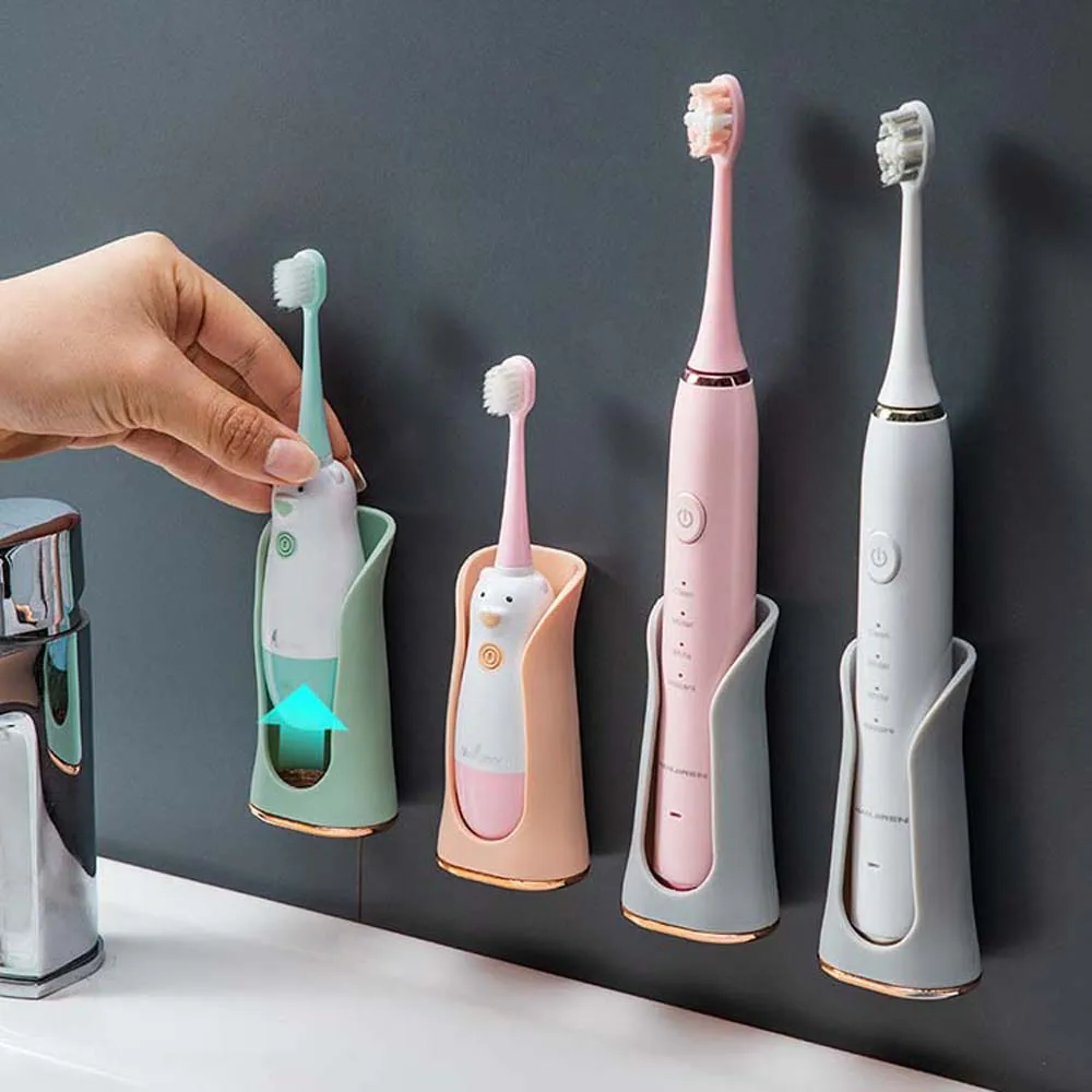 

Electric Toothbrush Space Saving Bath With Sticker Toothbrush Organizer Toothbrush Holder Bathroom Accessories Storage Rack