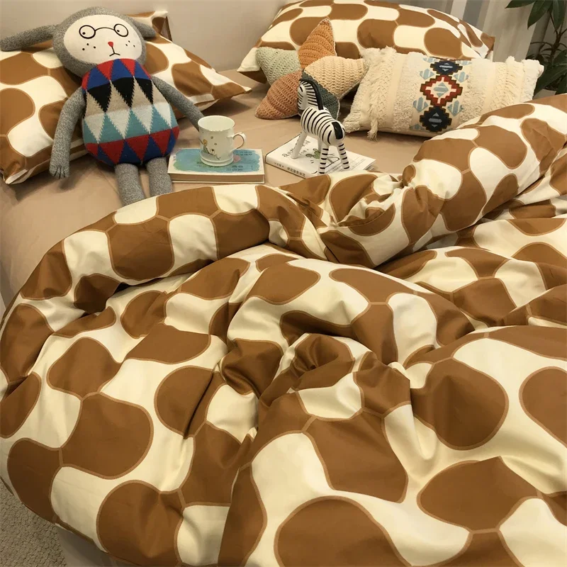 Kawaii Bedding Set Kid Single Nordic Adults Full Double Comforter Sets Cotton Winter Luxury Jogo De Cama Bed Sheet Decorative