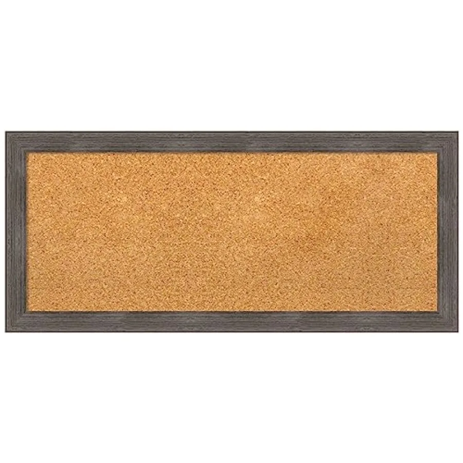 

Natural Cork Board for Wall 15x33 Vision Board with Grey Wood Frame Medium Corkboard Office Decor for Home Organization Modern