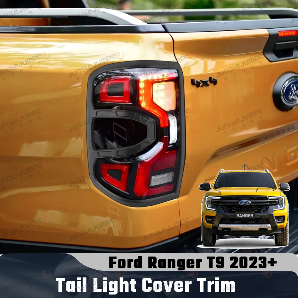 

Tail Light Cover Trim For Ford Ranger T9 2023 2024 2025 Next Gen Wildtrak Sport ABS Matte Black Left Right Rear Lamp Protector