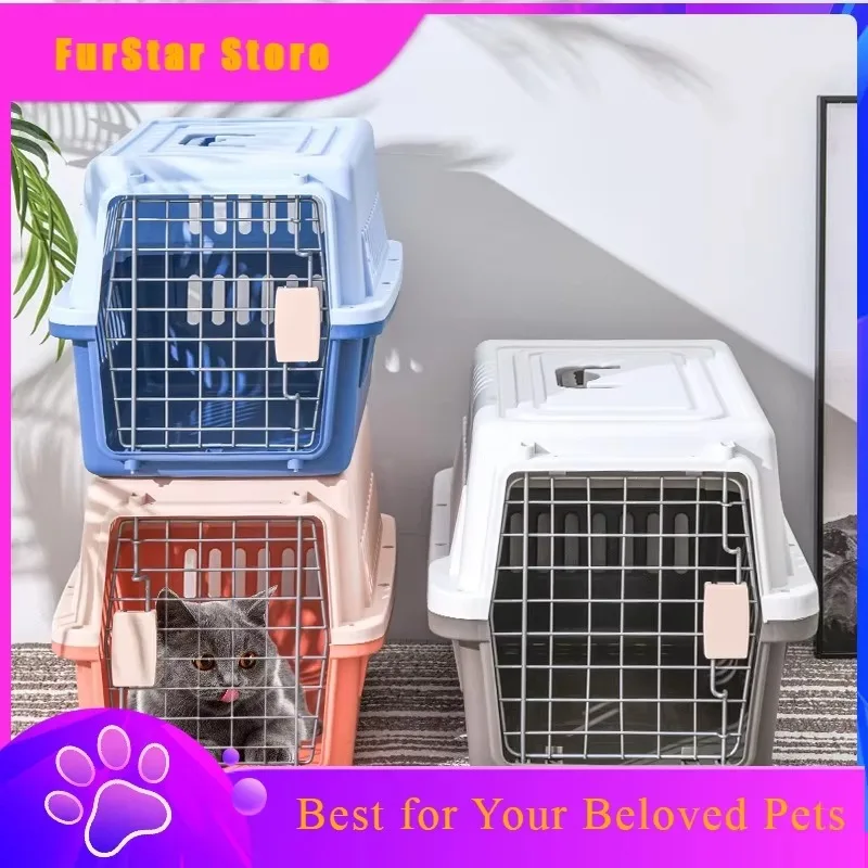 FurStarCat Aviation Box Fence Mounted Car Mounted Dog Cage Portable Medium-sized Cat Bag Pet Supplies Wholesale Pet Aviation Box