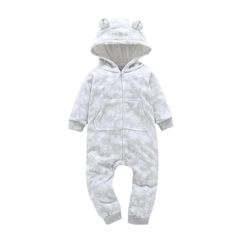 Infant Baby Romper 6-24Months 2024 Autumn Winter Warm Babi Kids Boy Girl Clothes Coral Fleece Hooded Babe Animal Jumpsuit