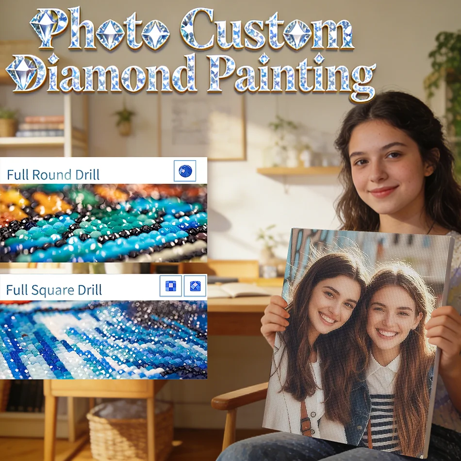 

GATYZTORY Photo Custom Diamond Painting 5D DIY Full Square/Round Drill Diamonds Embroidery Art Kit Wall Picture Home Decoration
