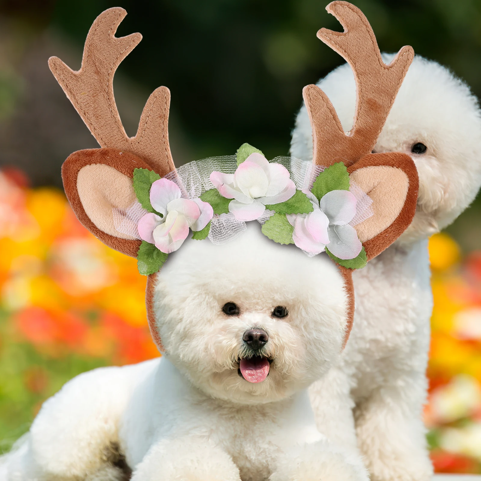 

Reindeer Antler Headband Headbands Costume for Dog Antlers Pet Elk Puppy Short