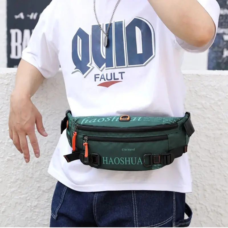 Waist Fanny Pack Hip Belt Bag for Men Military Anti-theft Running Nylon Male Travel Cross body Sling Chest Pack Bum Bag