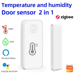 Sensor magnético de puerta inteligente Tuya, alarma antirrobo, medidor inteligente de temperatura y humedad, aplicación Smart Life