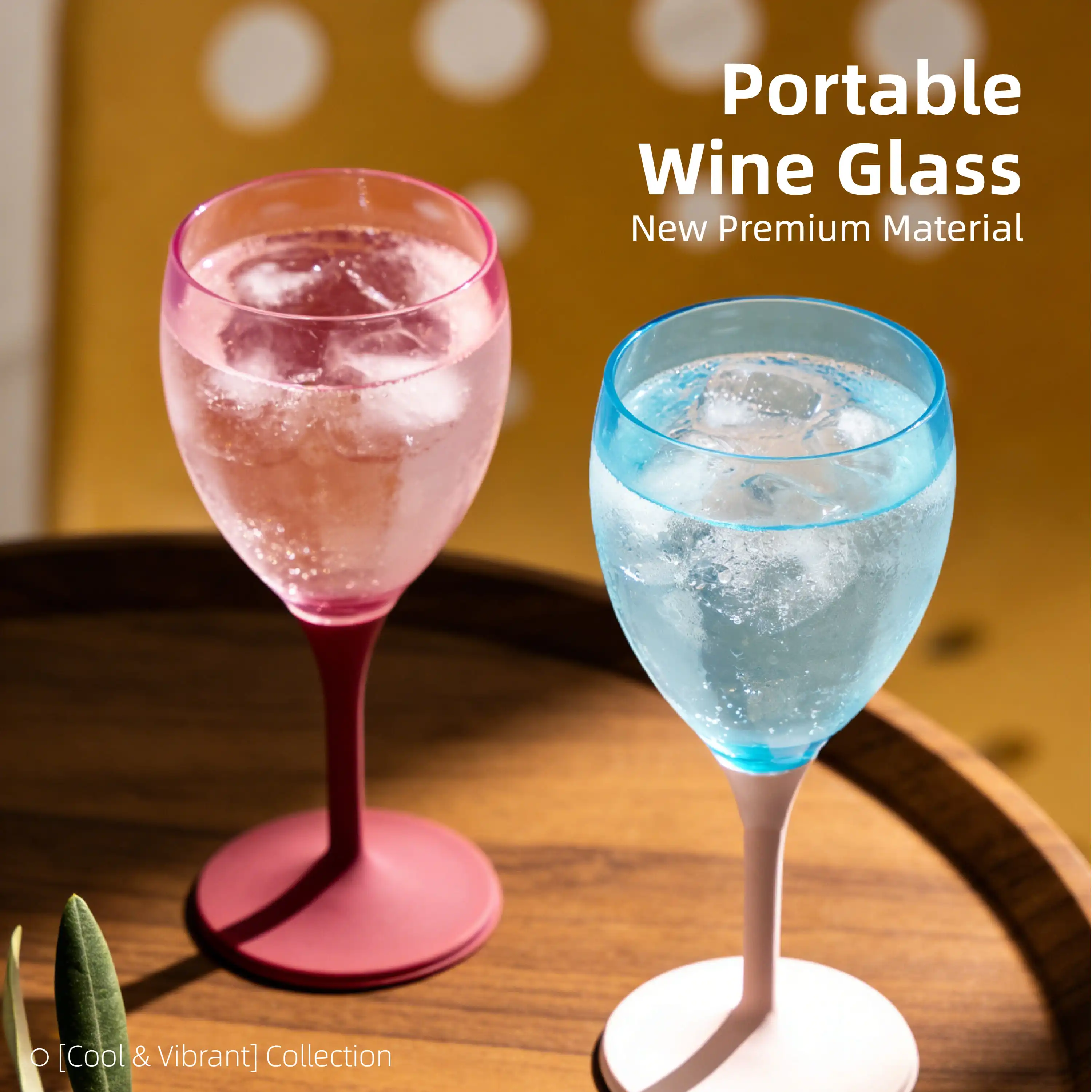Verre à vin portable Joie, empilable, en plastique alimentaire, résistant aux chocs, résistant à la chaleur, léger, pour pique-niques en plein air et voyages