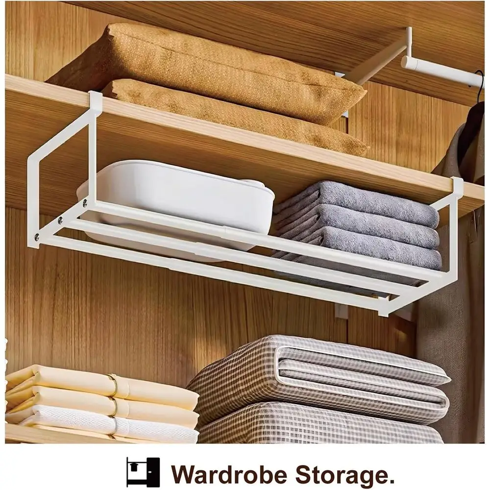 Expandable Shoe Rack Organizer - Adjustable Shoe Rack & Under Cabinet Shelf - for Shoe or Clothing Storage and Organization, Und