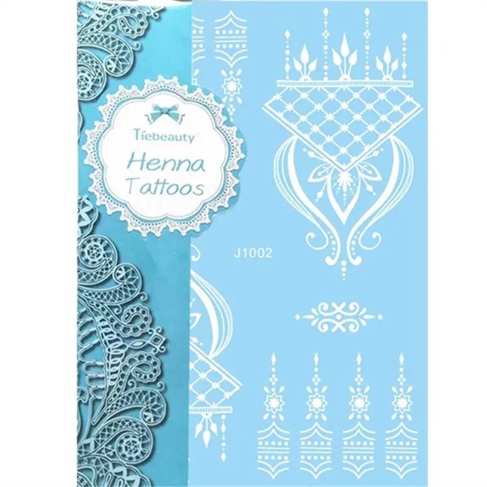 Wedding Party Lace Black Body Art Waterproof Lace Arm flower Henna Stickers Simulated  Sticker Temporary Tattoos