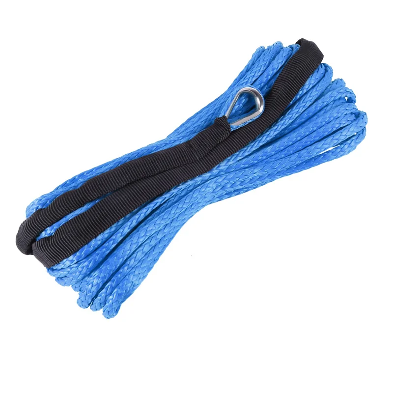 

4Pcs 3/16 Inch X 50 Inch 7700 Lbs Synthetic Winch Line Cable Rope With Protection Sleeve For ATV UTV (Blue)