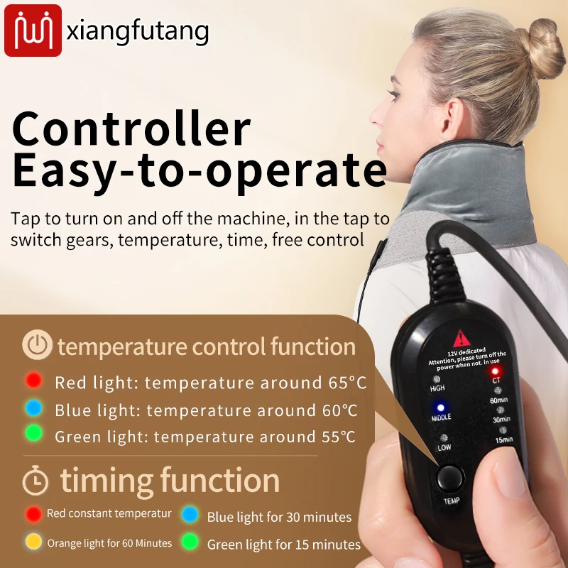 العلاج بالضوء الأحمر طوق الرقبة-3-العتاد الحرارة والمؤقت، يخفف آلام عنق الرحم/التصلب، لدفء المفاصل ويعزز تدفق الدم هدية