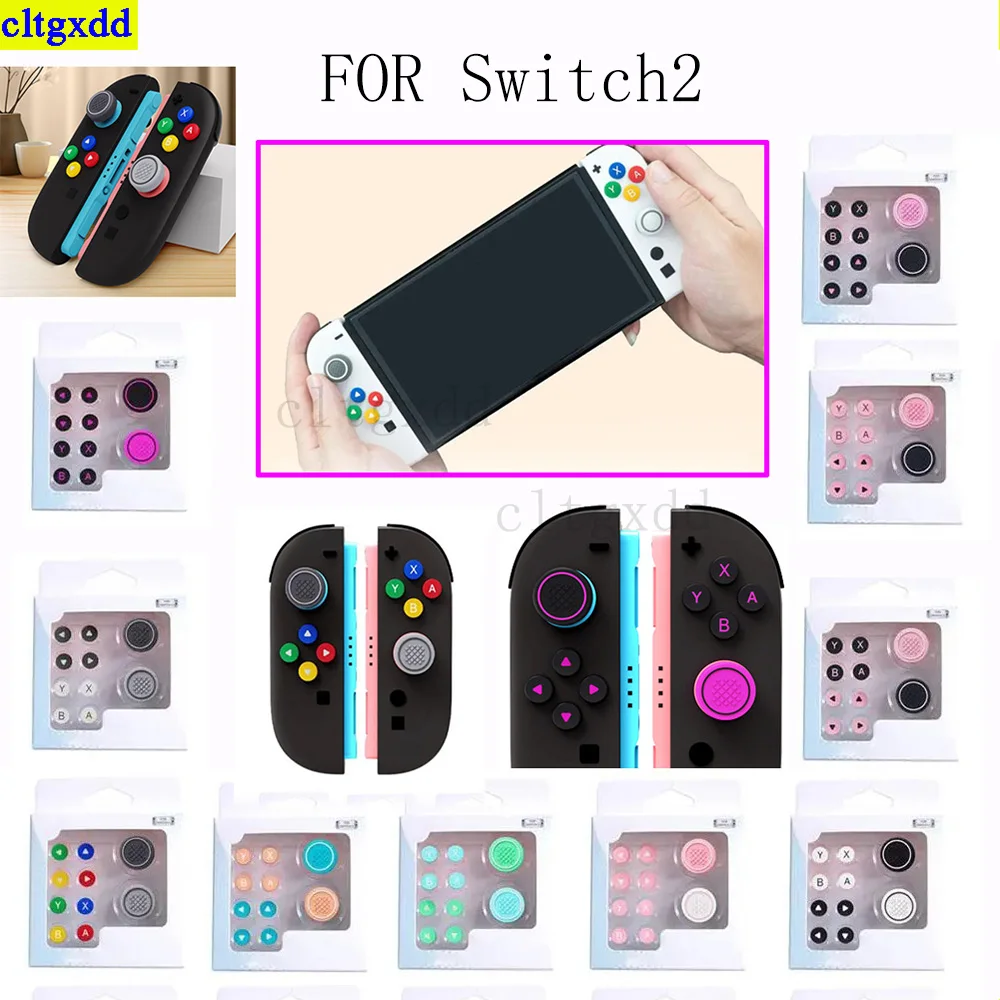 

Cltgxdd 1 set FOR Switch 2 gamepad joystick button cap+button sticker set suitable FOR NS Switch 2 silicone color buttons
