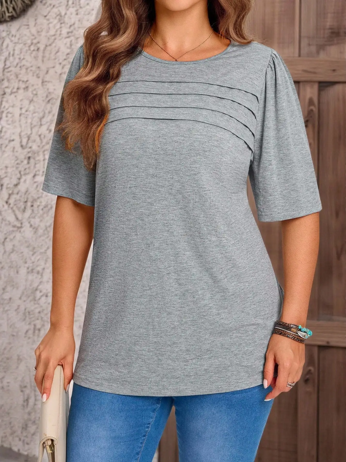 

Женская повседневная футболка больших размеров с круглым вырезом и короткими рукавами, летняя