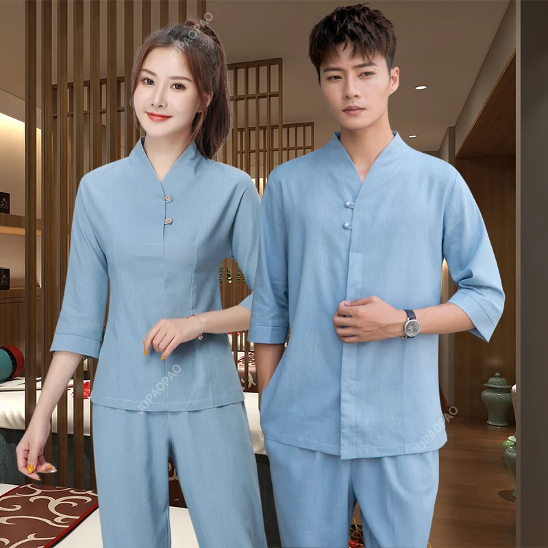 Hotel Uniform for Waitres Massage Clothing Towels Spa Clothing Salon Uniform Work Clothes for Men Pedicure Massager Uniforms