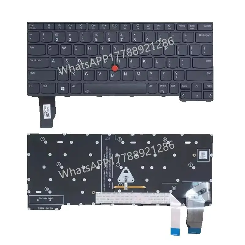 US/RU/LA/SP/FR/DE for Lenovo ThinkPad X13 Gen 2 L13 Gen2 Keyboard Backlit 5N21A21734 5N21A21808 5N21A21882