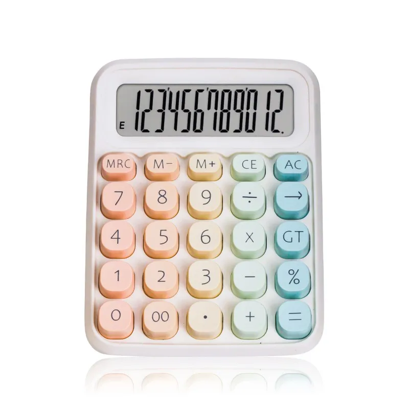 Calculadora de Color degradado con teclado bonito, calculadora alimentada por batería AAA de alto valor estético para estudiantes, escuela y oficina