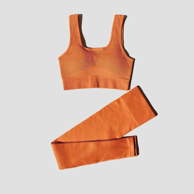 

Женский спортивный комплект из 2 предметов, бесшовный комплект для йоги, костюм для фитнеса, леггинсы для спортзала, бюстгальтер для тренировок, спортивная одежда, одежда для спортзала