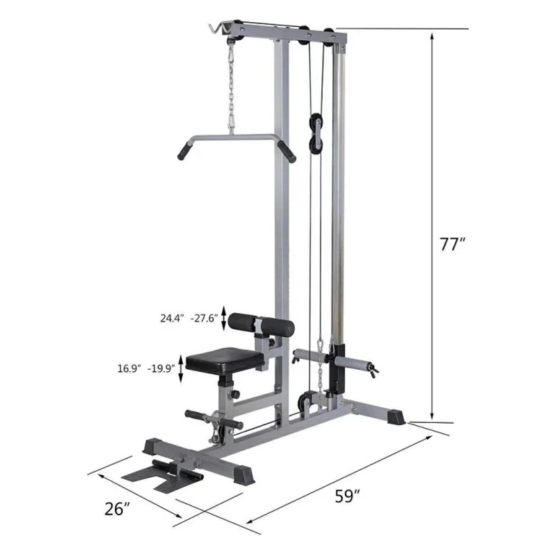 

Gym Equipment Fitness Lat Pulldown Low Row Plate Loaded Exercise Lat Pull Down Machine