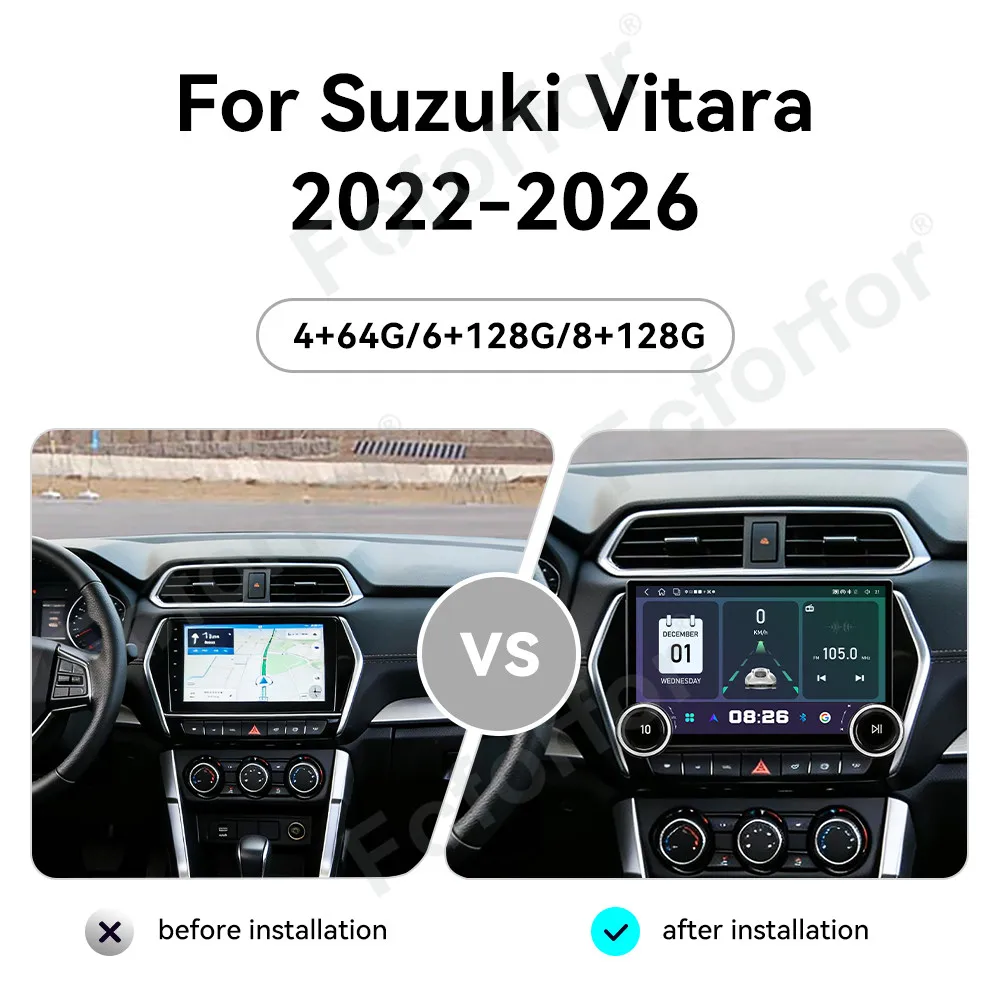 11.5 Inch Android 15 Wireless CarPlay Premium High End Ultra Large Full HD Touch GPS Navi Head Unit For Suzuki Vitara 2022-2026
