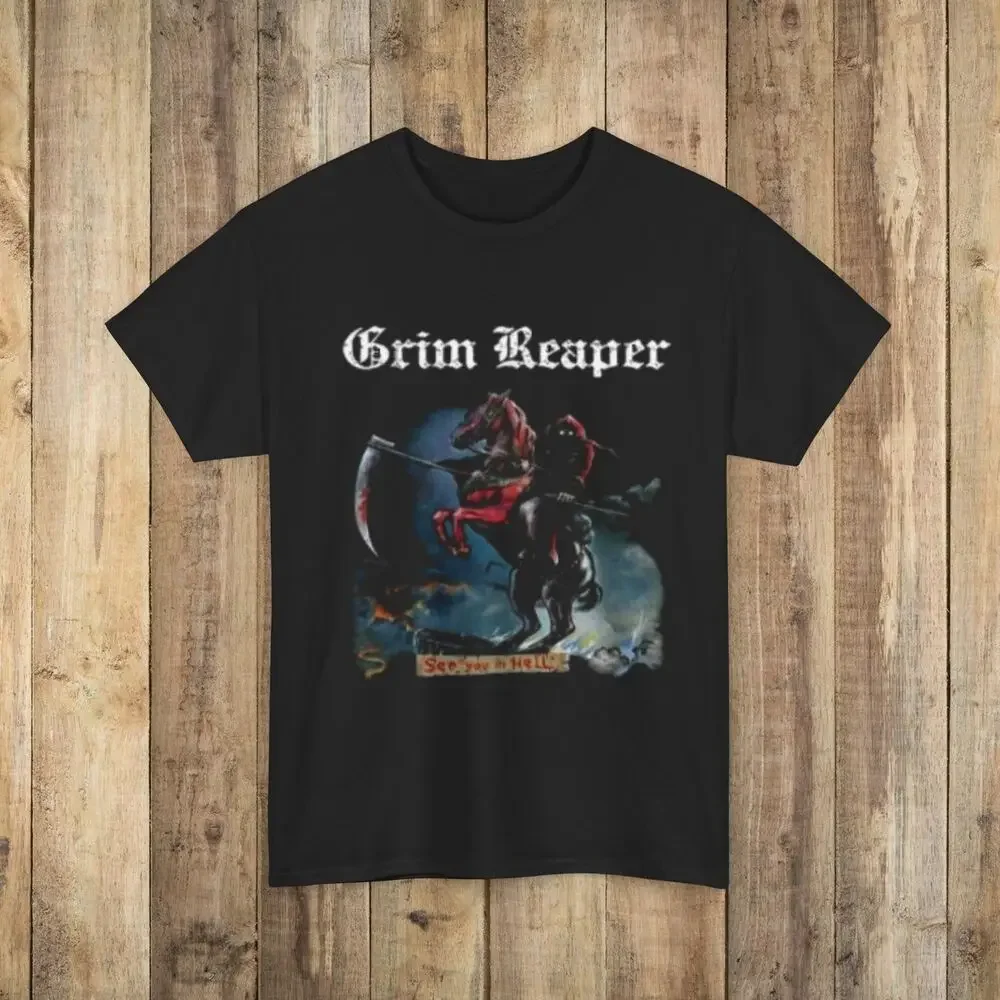 

Grim Reaper See you in Hell T-shirt Shirt Big Sizes Available Tees High Quality 100%Cotton Short Sleeve