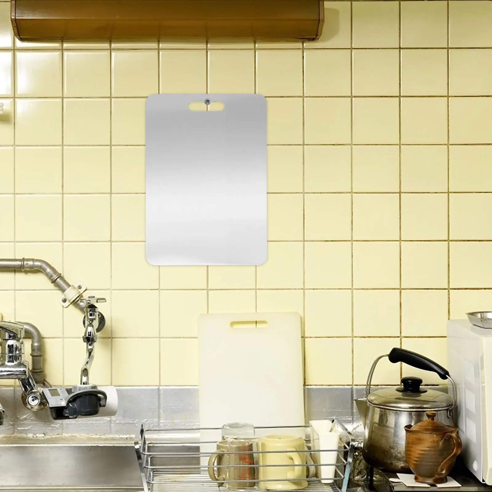 

Stainless Steel Cutting Board Chopping Block Waterproof Rustproof Dishwasher Safe With Handle For Home