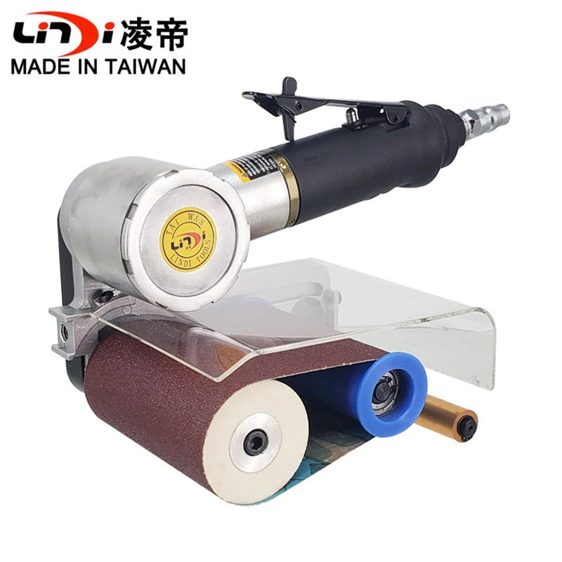 

Lingdi AT-7100Ahigh-power pneumatic sanding belt machine handheld wire drawing machine 100 * 260 sanding cloth ring belt machine