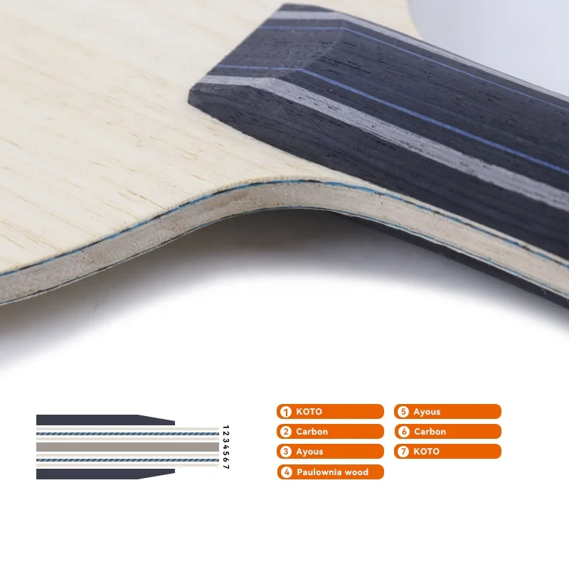 Carbon Fiber Table Tennis Blade Carbon Fiber Koto Ayous Paulownia 5+2 Professional Competition Ping Pong Paddle Fast Attack image 6