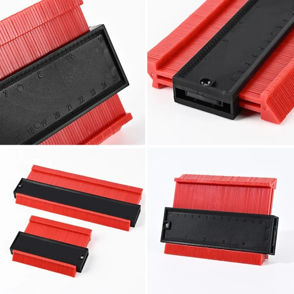 1-3 قطعة الملف الشخصي كفاف قياس خط ناسخة حاكم غير النظامية شكل النجارة بلاط البلاستيك مسطرة قياس أداة قالب القطع #5