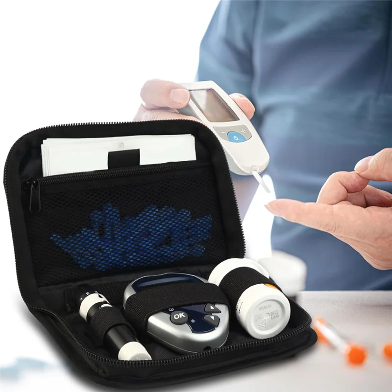 ELECT-Monitor Accessories Travel Pouch Storage Bag For One Touch Ultra 2 Blood Glucose Meter Holder Portable Pack