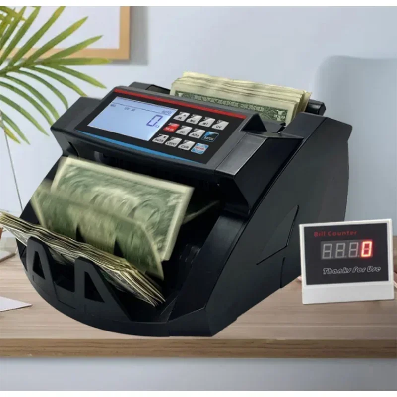 2100D Money Counting Machine Multi-currency Bank Cash Bill Counter Detector with Calculator