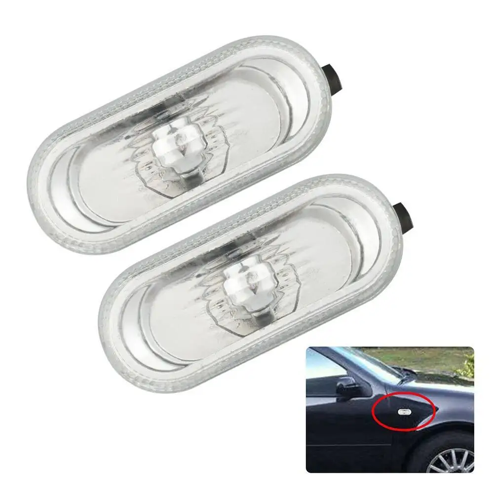 2pcs Side Marker Lights Turn Signal Lamp Warning Lights Compatible for Volkswagen Golf 4 MK4 Bora Polo