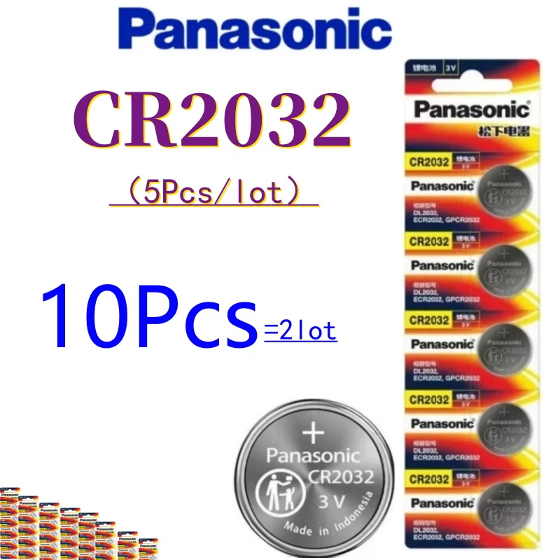 10Pcs Original Panasonic CR2032 battery CR2025 CR2016 batteria CR1632 CR1220 CR1616 CR1620 CR2450 CR2430 CR 2032 Lithum batteria