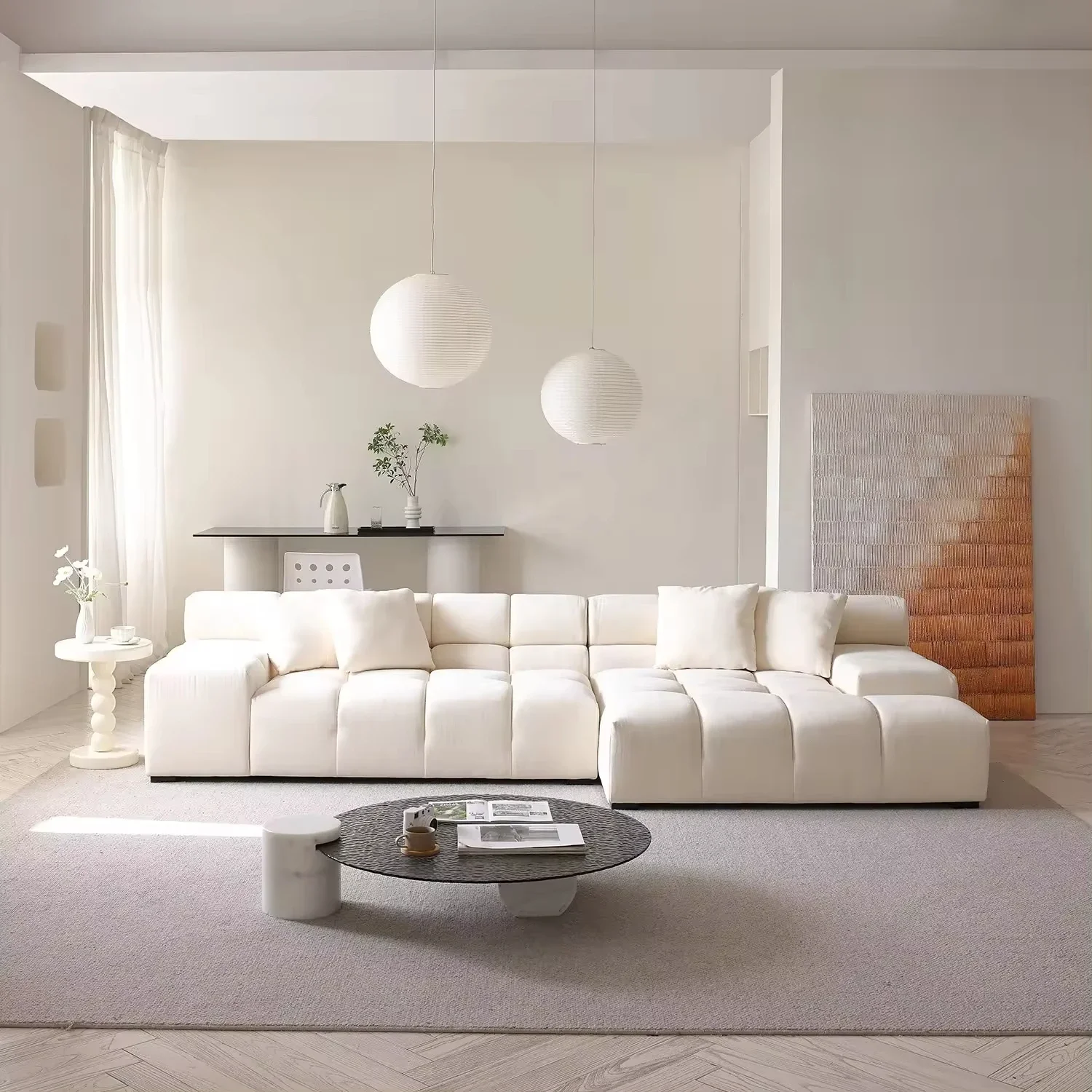 

Furniture New Casual Fabric Living Room Combination Sofa Set