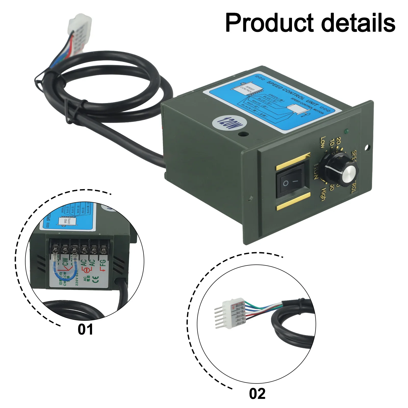 US-52 Speed Controller 400W 120W 60W AC220V Motor Speed Controller Motor Speeds Pinpoint Regulator Control Device