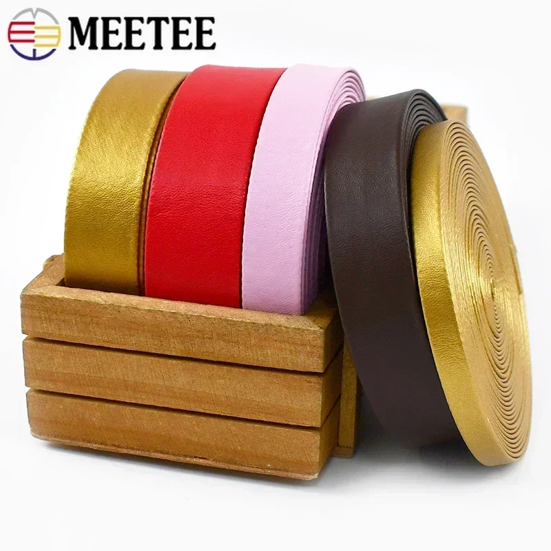 5Meters Synthetic PU Leather Cord Bag Faux Webbing Sewing Ribbon Tapes Clothing Bias Binding Decoration Rope DIY Accessories