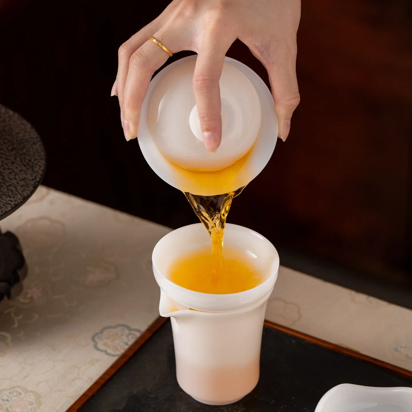 Puyu Porcelain Ingot Filter Group White Porcelain Tea Leak TeaFilter TeaSet Accessories Tea Filter All-porcelain Filter Hole