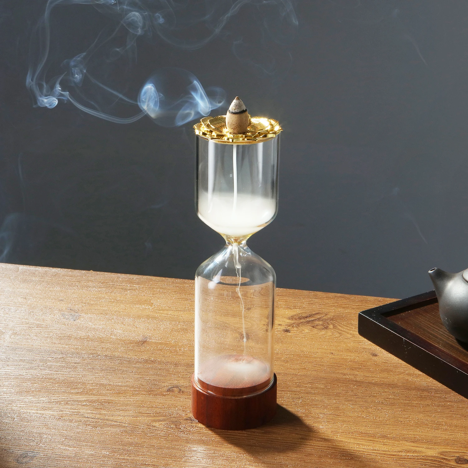 Hourglass Incense Holder Waterfall Backflow Incense Burner for Incense Cone Aromatherapy Ornament for Meditation Yoga Spa