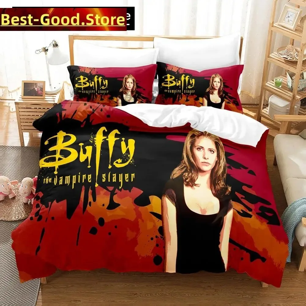 

3D Print Buffy the Vampire Slayer Bedding Set Boys Girls Twin Queen King Size Duvet Cover Pillowcase Bed boys Adult Bedroom