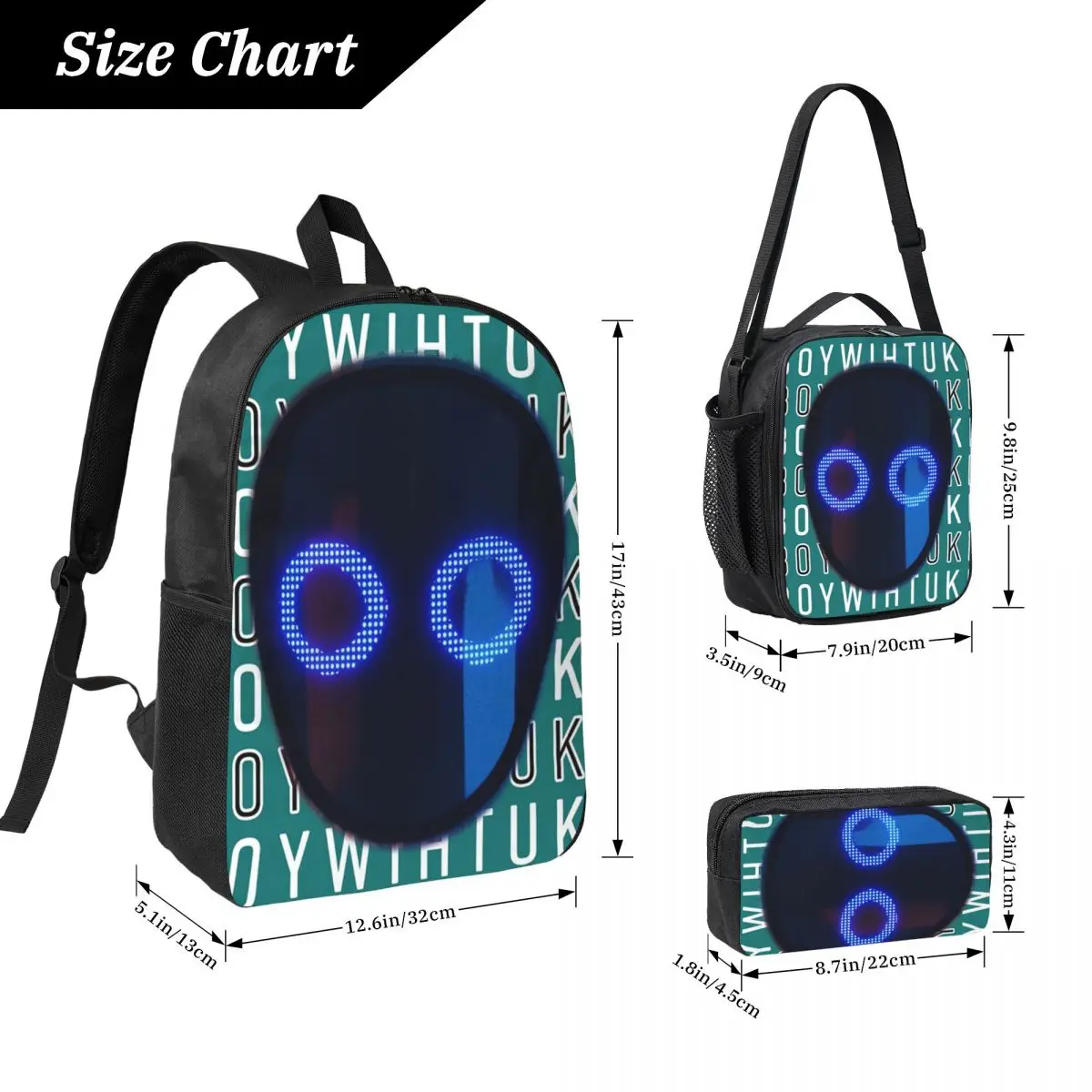 Boywithuke Face, Boywithuke Music Backpack Boy Girl BookBag School Bag Laptop Shoulder Bags 3ps Insulated Lunch Bag Pencil Case