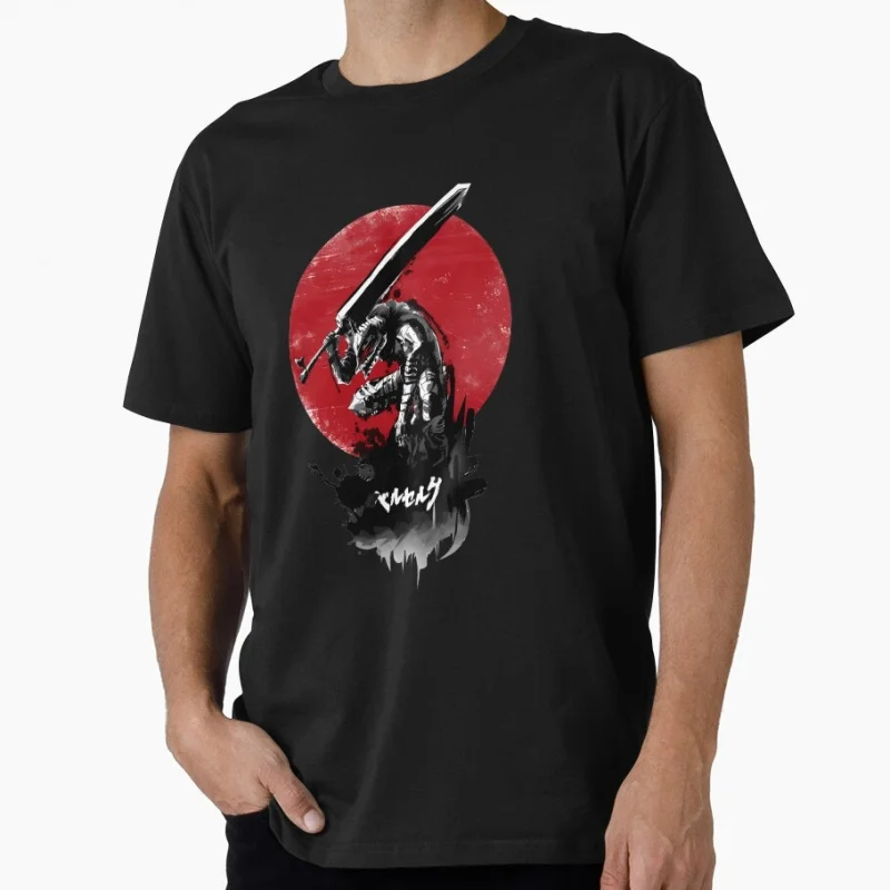 

0922 Guts Berserk Japanese Anime Gift t shirt 100% cotton print clothing Swordsman Manga Graphic Tee Y2K clothes Large size Tops