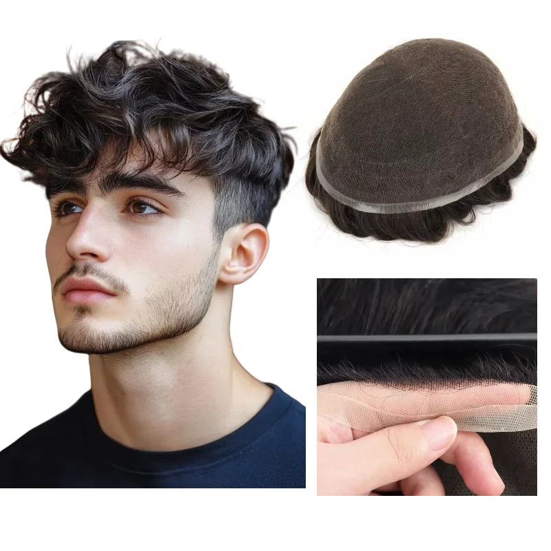 

Невидимый полный кружевной парик для лысинга мужчин | Замена шиньона из человеческих волос, предварительно закрепленная и готовая к ношению