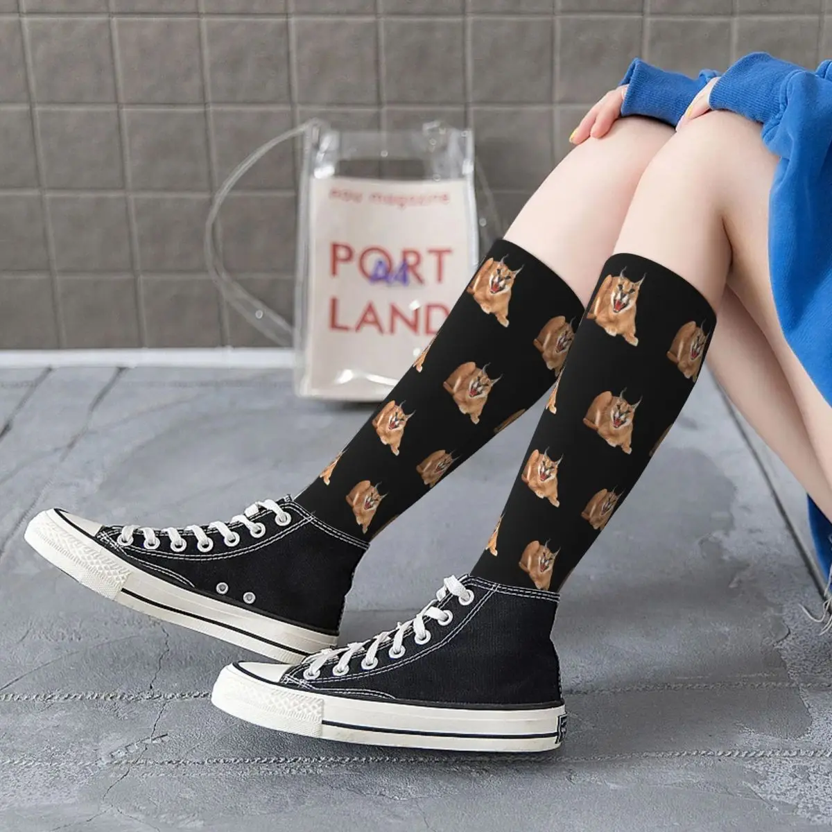 Big Floppa Animal Cat Socks Harajuku High Quality Stockings All Season Long Socks Accessories for Unisex Gifts