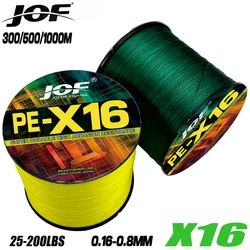 JOF 16Strands Braid Fishing Line 25-200LB Saltwater Abrasion Resistance100/300/500/1000M Multifilament Super PE Line Sea Fishing