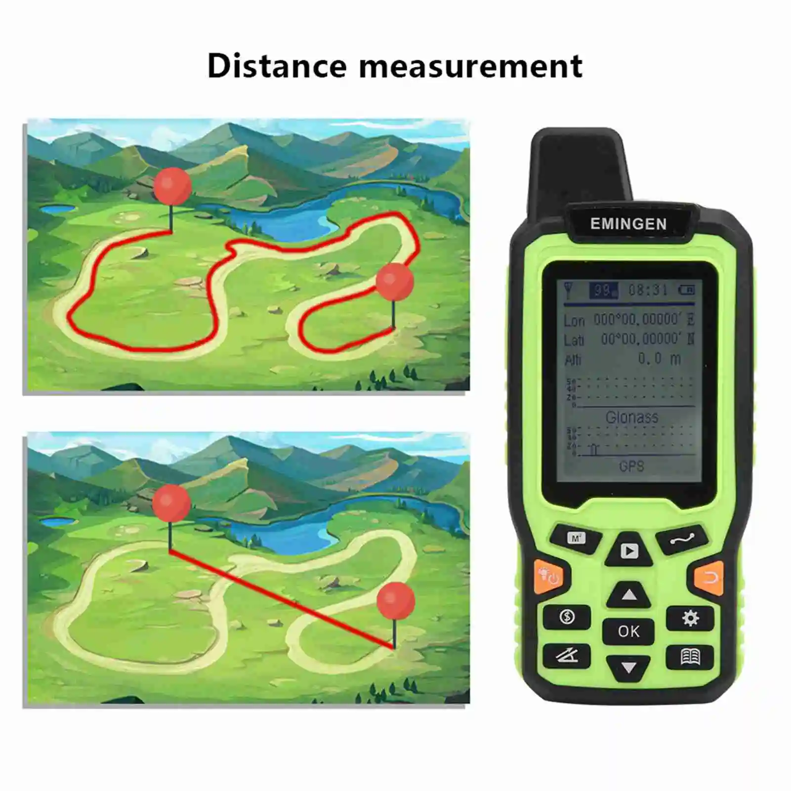 

EM90 Mini Portable High Precision Handheld GPS Land Area Meter Land Survey Measuring Instrument Land Area Calculation Meter